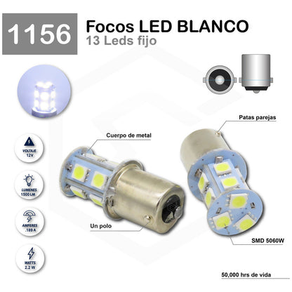 2 Focos 1157 1156 1176 3157 7440 7443 13 Leds Fijo Par Focos