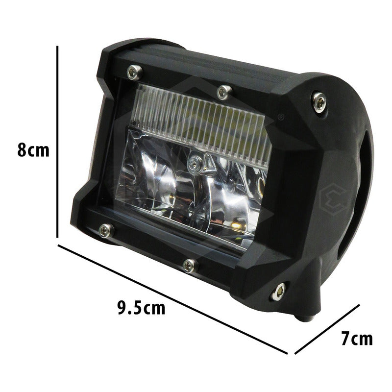 Par Faros Universal Rectangular 6 Hiperled Blanco Fijo 12-24
