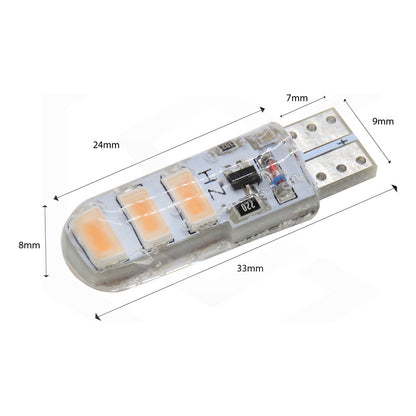 Kit 10 Focos Pellizco Gel T10 Fijo + Estrobo 6 Leds Canbus