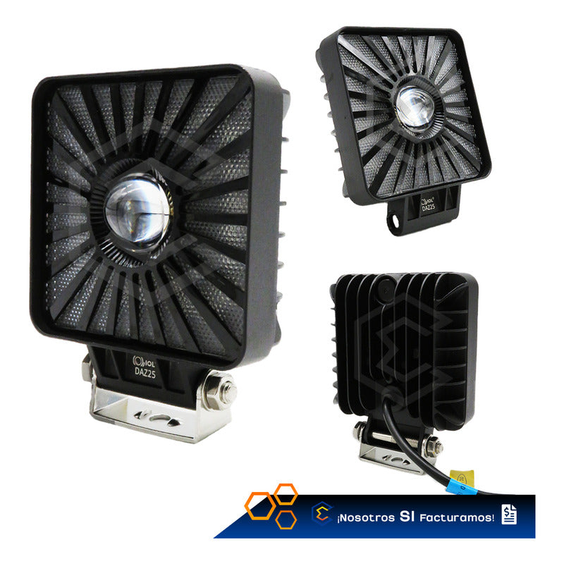 Par De Faros 198 Leds Cuadrado Multicolor Fijo Estrobo 9-60v