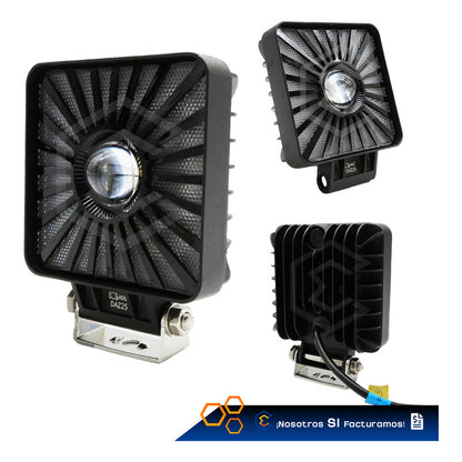 Par De Faros 198 Leds Cuadrado Multicolor Fijo Estrobo 9-60v