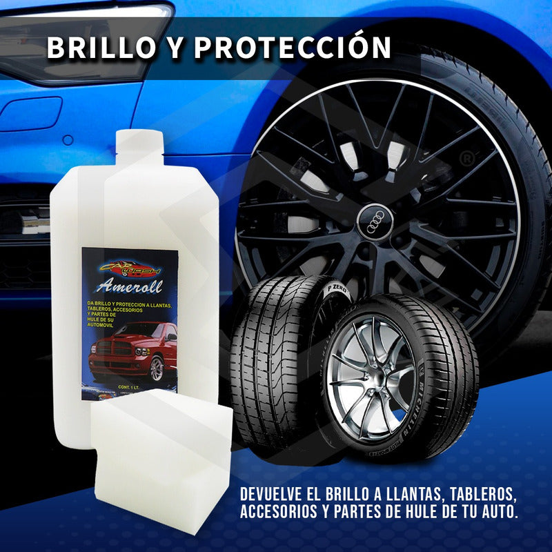 Amoroll Abrillantador Protege Hule Plásticos C/2 Esponja 1lt Blanco