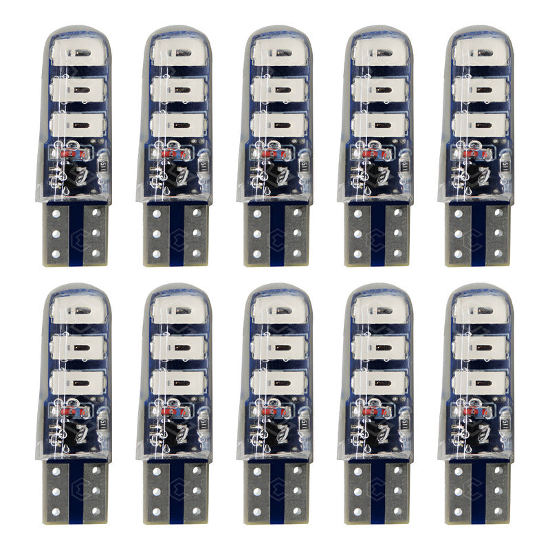 Kit 10 Focos De Pellizco 6 Leds Smd T10 Gel Luz Estrobo 12v