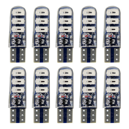 Kit 10 Focos De Pellizco 6 Leds Smd T10 Gel Luz Estrobo 12v