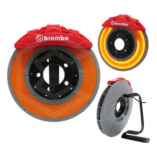 Lampara De Led Disco Freno Brembo Caliper Decorativa 3d Petg Rojo