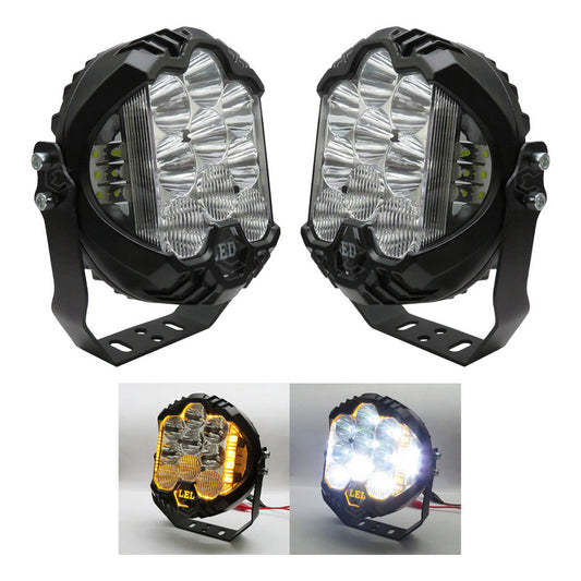 Par Faros Redondos 35 Leds 23,000 Lm Fijo Estrobo 6'' 12-24v