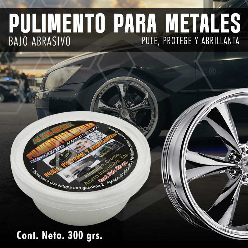 Pulimento Para Metales Aluminio Cromo Acero Acabado Espejo
