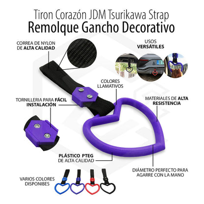 Tiron Corazon Jdm Tsurikawa Strap Remolque Gancho Decorativo