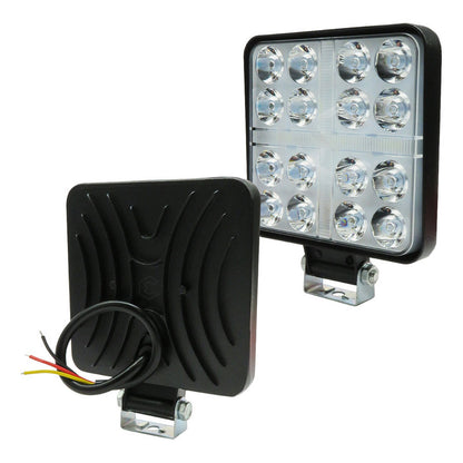 Par De Faros Cuadrados 33 Leds Aro De Luz Cruz Ip67 12-24v
