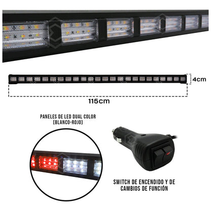 Barra 432 Led 19 Funciones 24 Módulos Bicolor Estrobo 12-24v