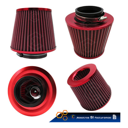 Filtro De Alto Flujo Universal Cromado Con Malla Abrazadera