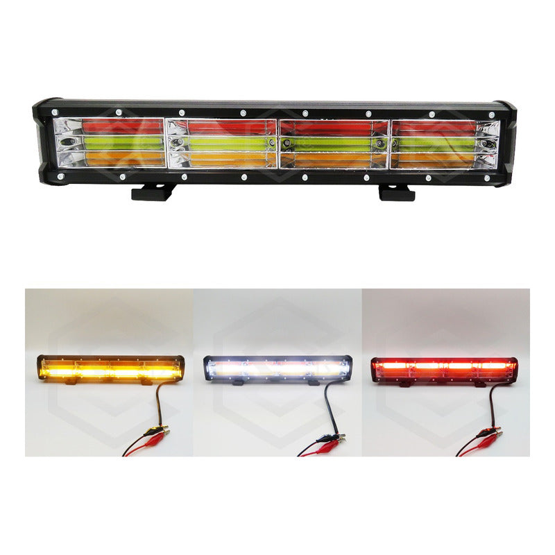 Barra Led 17.5'' Multicolor Fijo 4 Funcion Estrobo 12-24 4x4