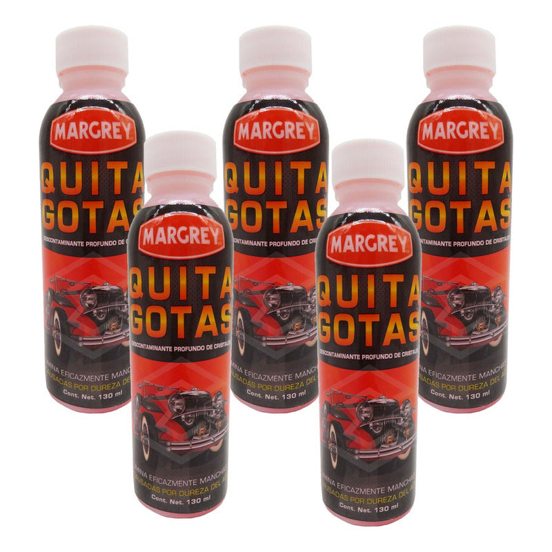 5 Quita Gotas Margrey Parabrisas Ventanales Vidrierias 130ml