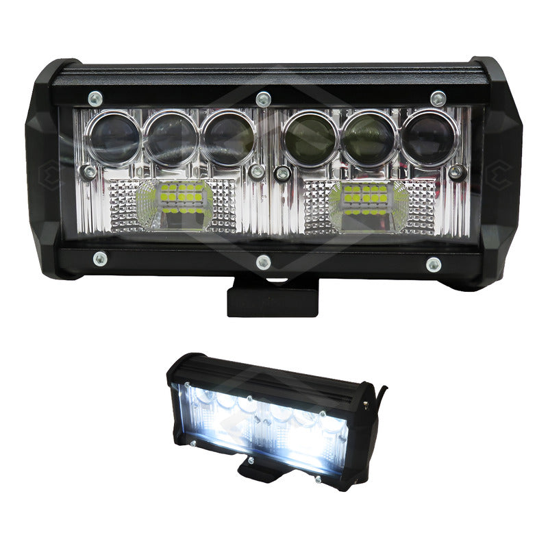 Faro Barra Auxiliar 11 Hiper Led Lupa Blanco Fijo 6'' 12-24v