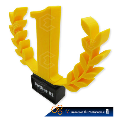Trofeo Premio Papá #1 Regalo Día Del Padre Impresión 3d Petg