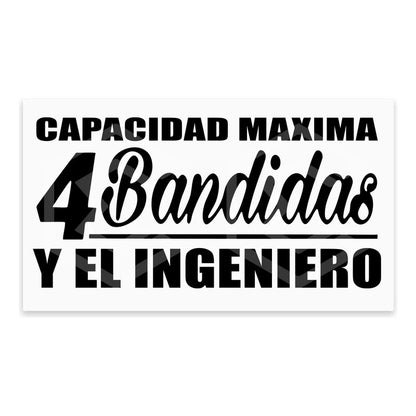 2 Calcomanía 4 Bandida Y El Ingeniero Negro  Vinil 22cm