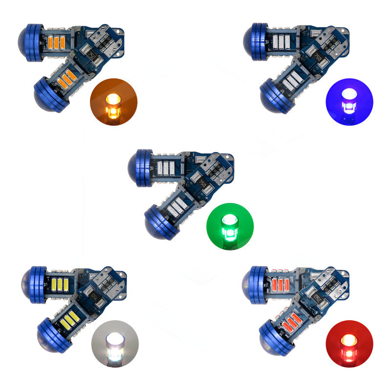 Kit 10 Focos De Pellizco T10 15 Led Canbus Con Lupa 4010 12v
