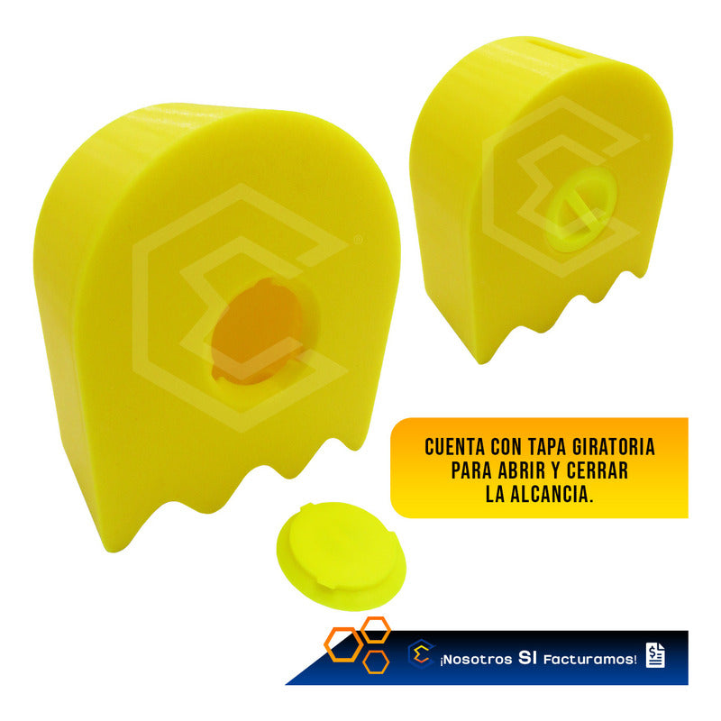 Alcancía Gamer Geek Videojuego Fantasma Pacman Ahorro 3d Ptg