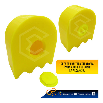 Alcancía Gamer Geek Videojuego Fantasma Pacman Ahorro 3d Ptg
