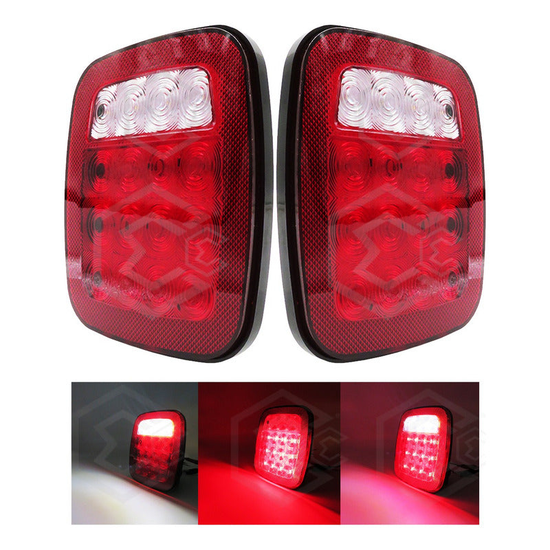 2 Plafón Calavera Tipo Jeep Slim 16 Led Multifunción 12-24v