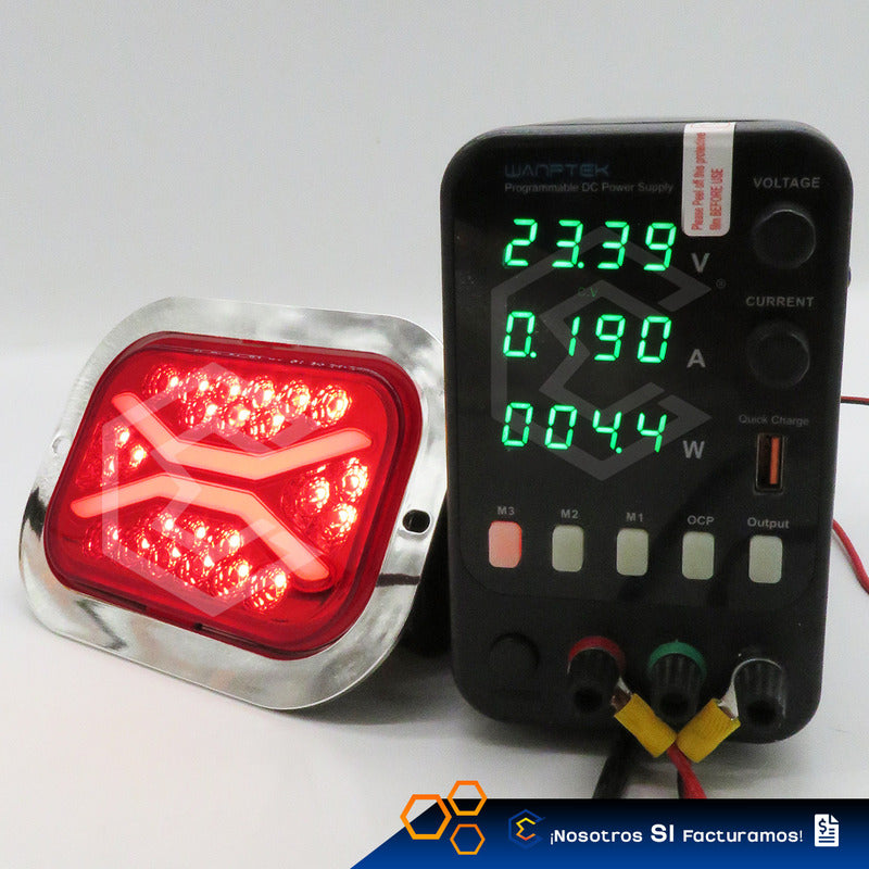 Par De Plafon 24 Leds Rectangular Aro Gel 4 Funciones 12-24v