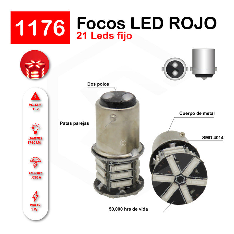 2 Focos 3157 1156 1157 7440 7443 1176 21 Leds Fijo Par Focos