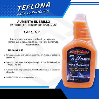 3 Teflona Para Carroceria Aumenta Brillo Protege Rayos Uv 1l Naranja