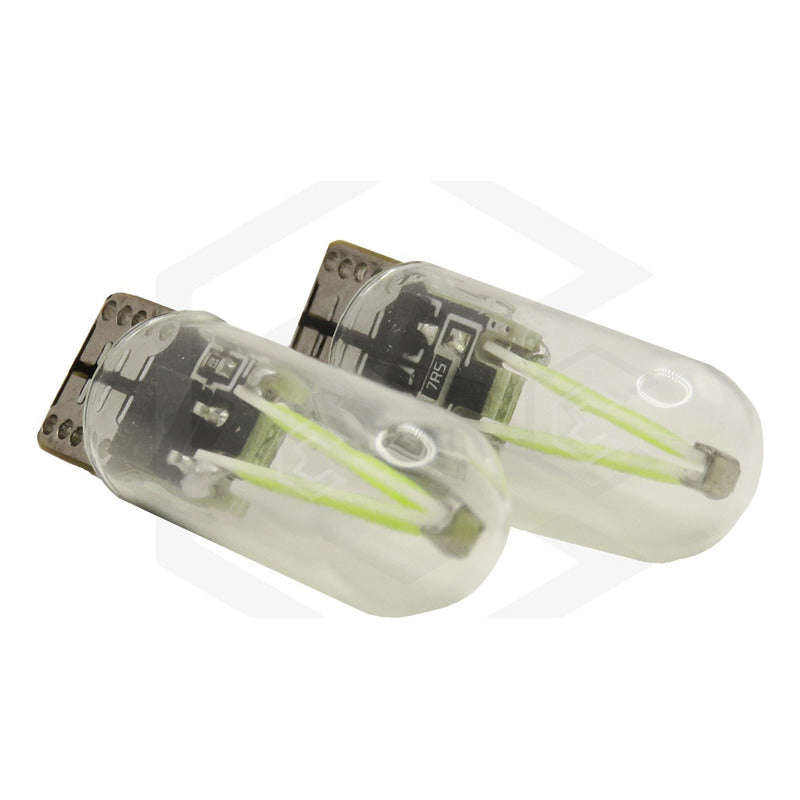 Par Focos De Pellizco Led Cob Vidrio Filamento Canbus T10 W5