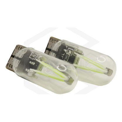 Par Focos De Pellizco Led Cob Vidrio Filamento Canbus T10 W5