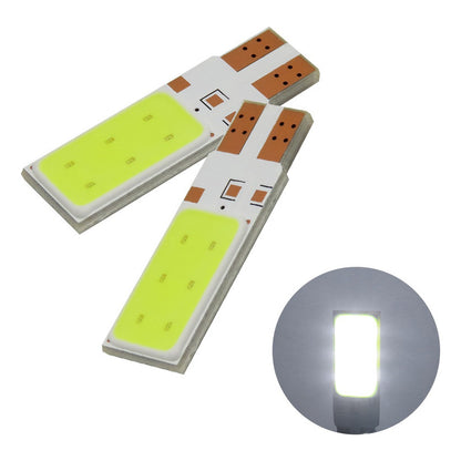 Kit De 10 Focos Pellizco T10 Led Cob Luz Interior Placa 12v
