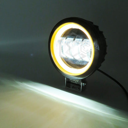 Par Faros Redondo 4 Hiper Lupa Ojo Ángel Gel Cob Estrobo