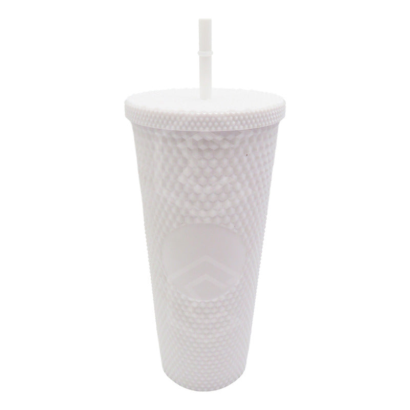 2 Termo Vaso Con Popote Studded Doble Pared Plástico 700ml