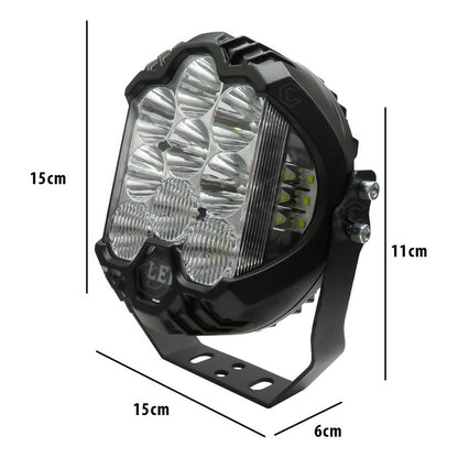 Par Faros Redondos 35 Leds 23,000 Lm Fijo Estrobo 6'' 12-24v