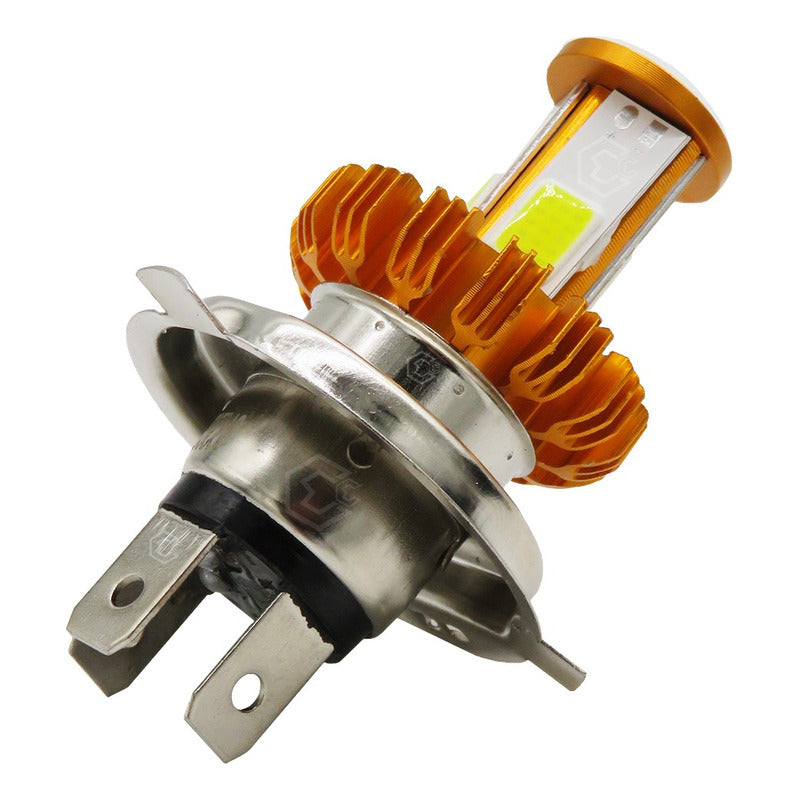 Foco De Carro/moto H4 2 Polos Ba20d Con Luz Led 4 Caras 15w