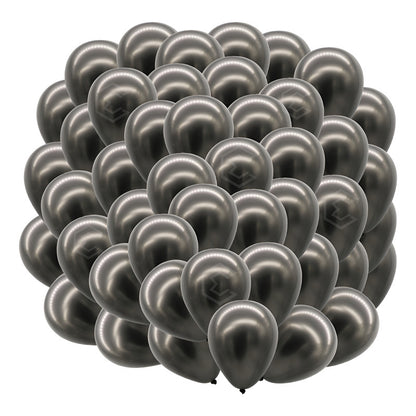 Bolsa 100 Globos Negro Metalizado #5 Fiestas Y Bodas Latex Negro Metalizado