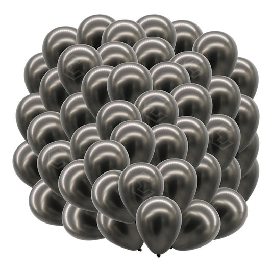 Bolsa 100 Globos Negro Metalizado #5 Fiestas Y Bodas Latex Negro Metalizado