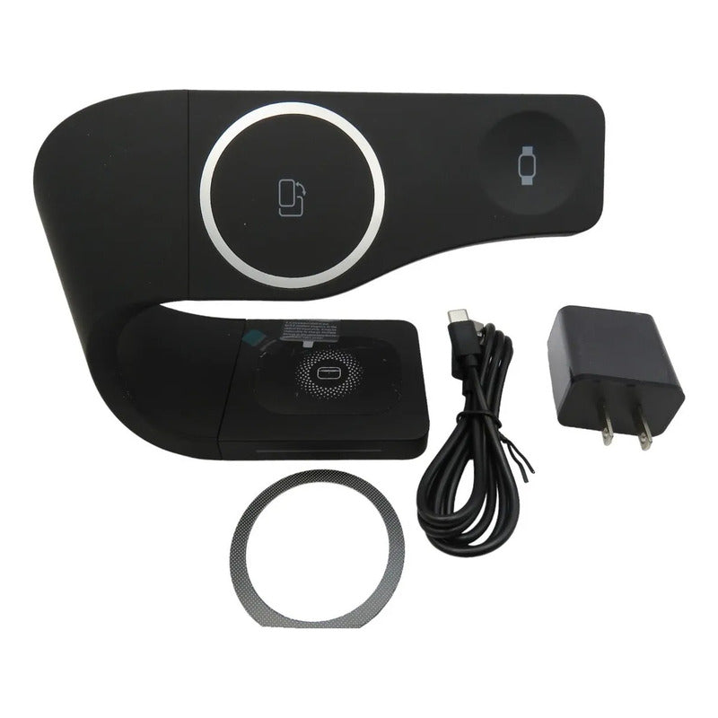 Base De Carga Inalámbrica iPhone 8 A 14 AirPods Watch 3 A 1