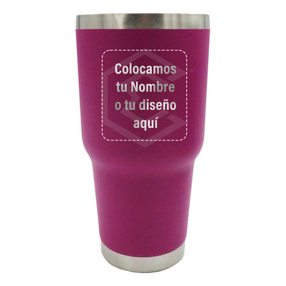 Termo Vaso Personalizado Nombre O Logo Láser 30oz Acero Inox