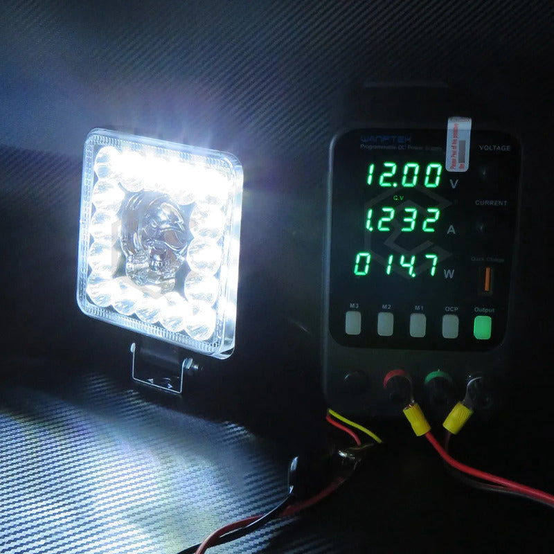 Par De Faros Calavera 26 Leds 4 Funciones Blanco-rgb 12-24v