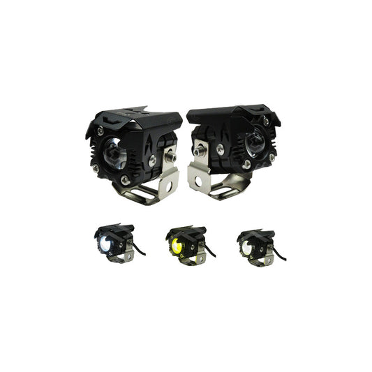 2 Faros Bicolor 6 Hiperled Lupa Moto Fijo 12-24v 20,500lm