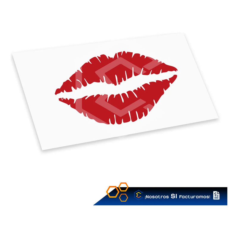 Calcomanía Beso Rojo Sticker Vinil Para Auto Moto 10cm X 6cm
