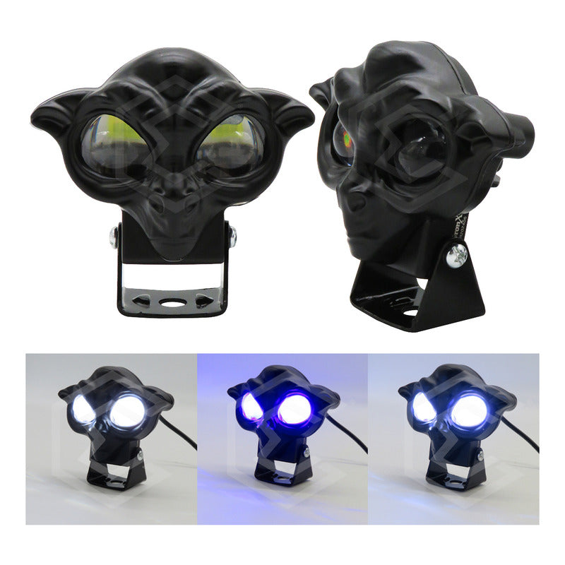 Par Faros 12 Leds 2 Lupas Bicolor Fijo Estrobo Duende 12-24v