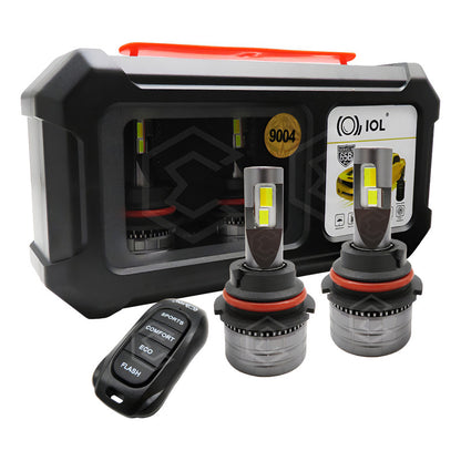 Kit 2 Focos 9004 24 Led Alta Y Baja Tricolor Control Nitroge 9004