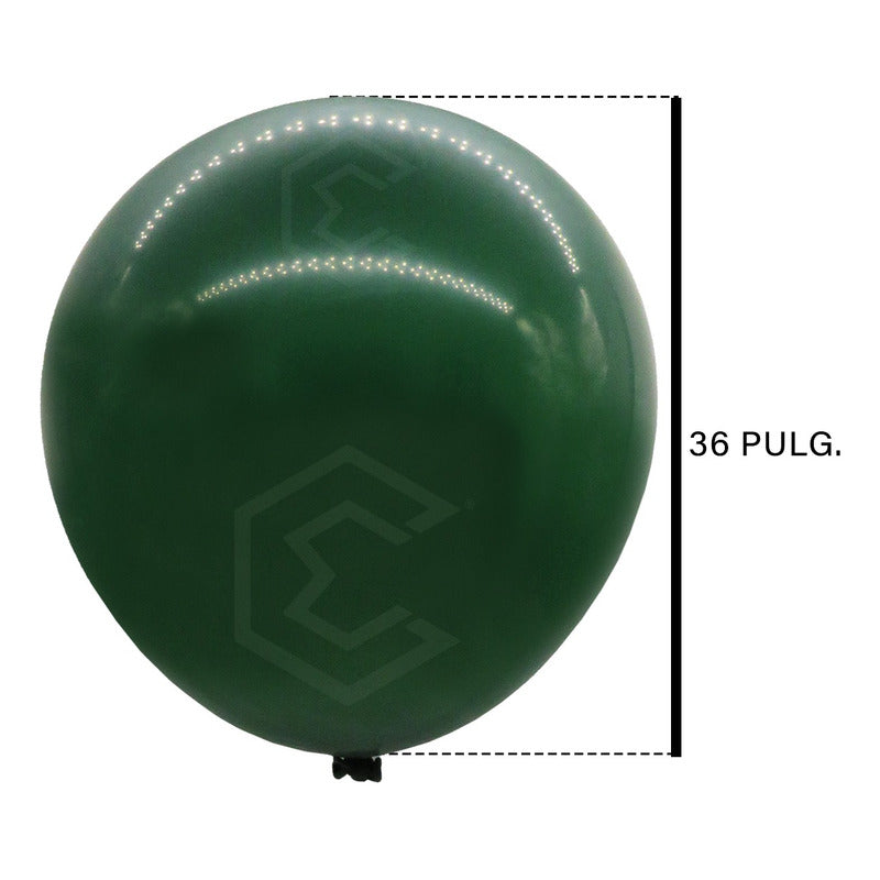 Bolsa 3 Globos Verde Oscuro Brilloso #36 Fiestas Bodas Latex Verde Oscuro Brilloso