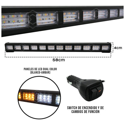 Barra 216 Led 19 Funciones 12 Módulos Bicolor Estrobo 12-24v
