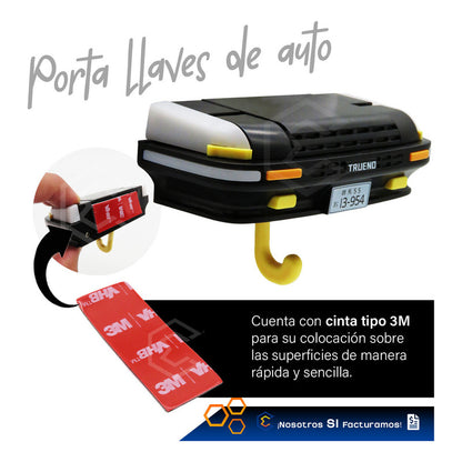 Porta Llaves Trueno Interactivo Luz Led Organizador Soporte Negro