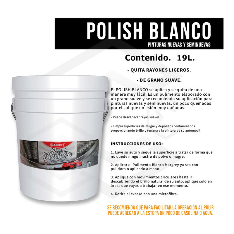 Cubeta Polish 19lt Blanco,rojo,rosa Alto Brillo A Elegir