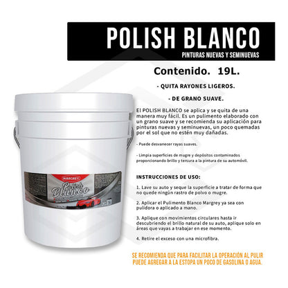 Cubeta Polish 19lt Blanco,rojo,rosa Alto Brillo A Elegir