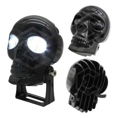 Par Faros 18 Leds 2 Lupas Rgb Calavera 12 Funciones 12-24v