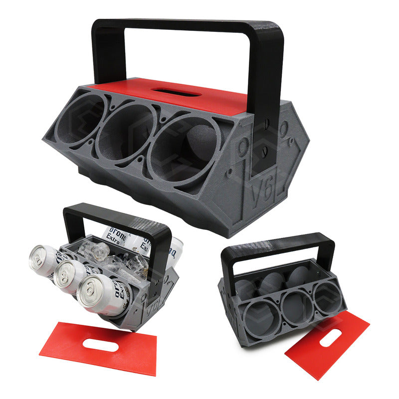 Hielera Enfriador Cervezas 6 Latas Portatil Motor V6 3d Petg Gris